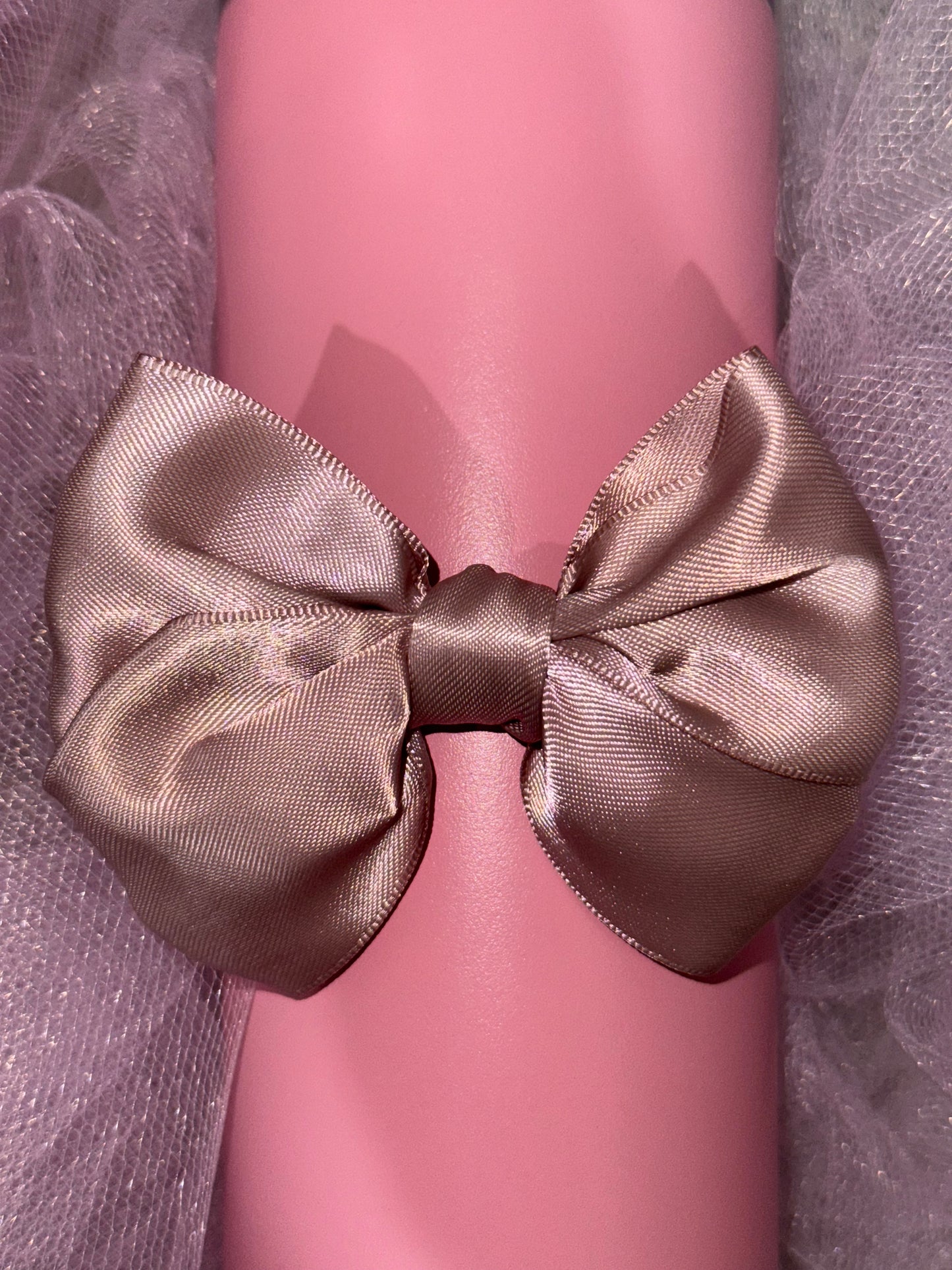 Dusty Rose Satin Bow!