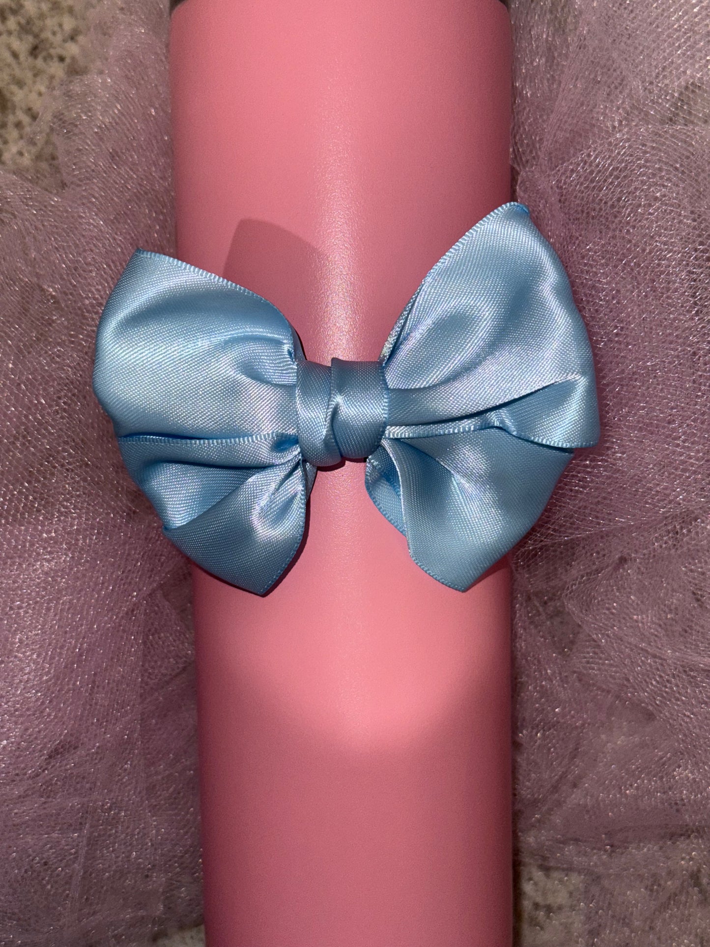 Baby Blue Satin Bow!