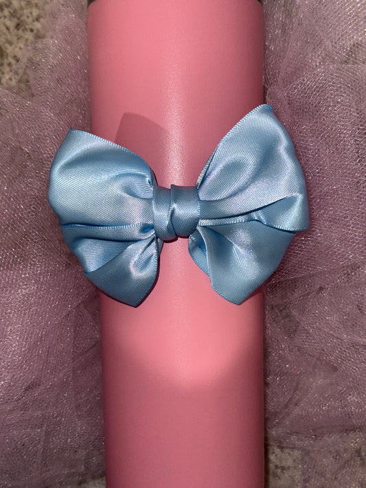 Baby Blue Satin Bow!